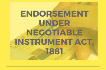 Endorsement under negotiable Instrument Act